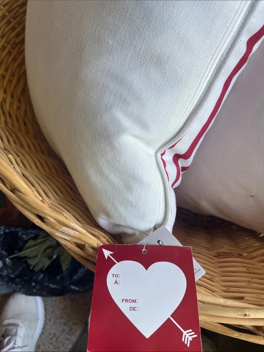 Red Sequin Heart Stripe Decorative Pillow - Home Holiday
